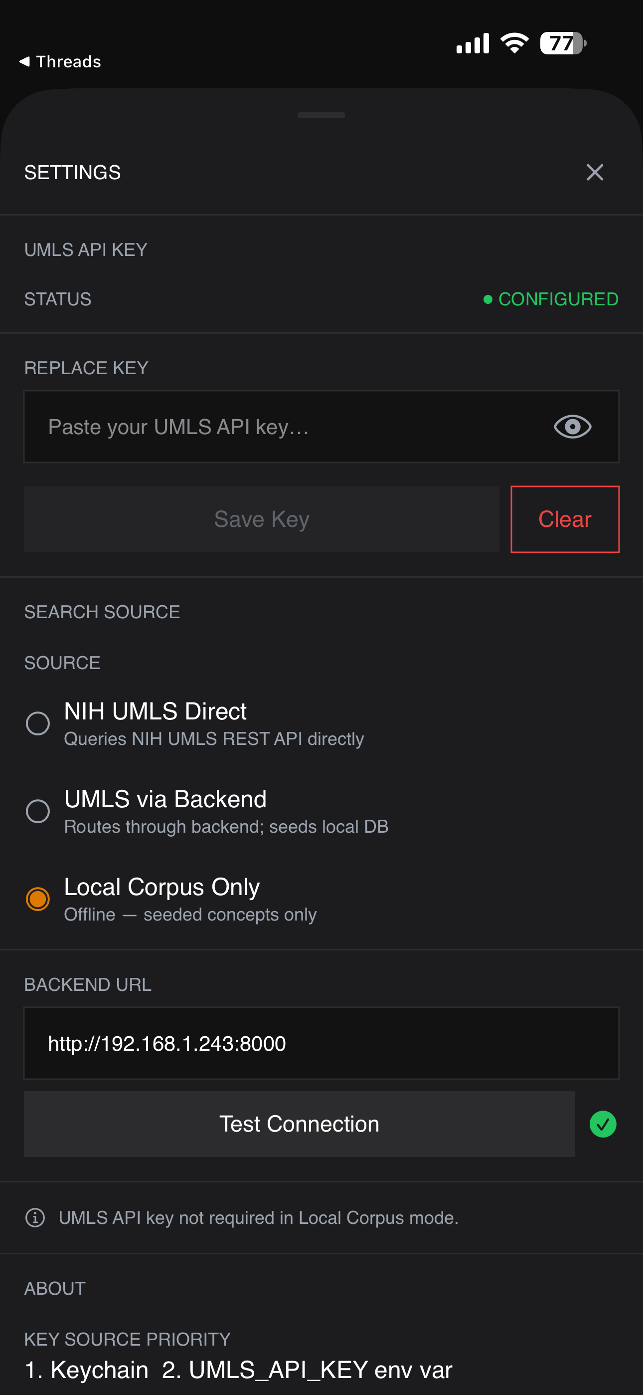 Configure Corpus